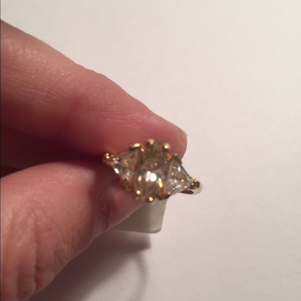 Pink and diamond cubic zirconia ring